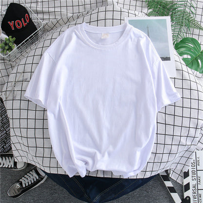Hong Kong Style Men’s Solid T-Shirt – Loose Mid-Sleeve | S–5XL