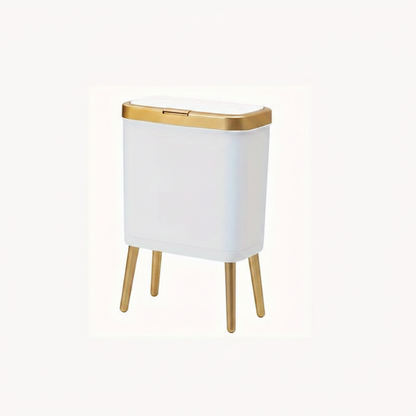 15L Slim Trash Can with Lid Odor Sealing Bathroom Kitchen Bin