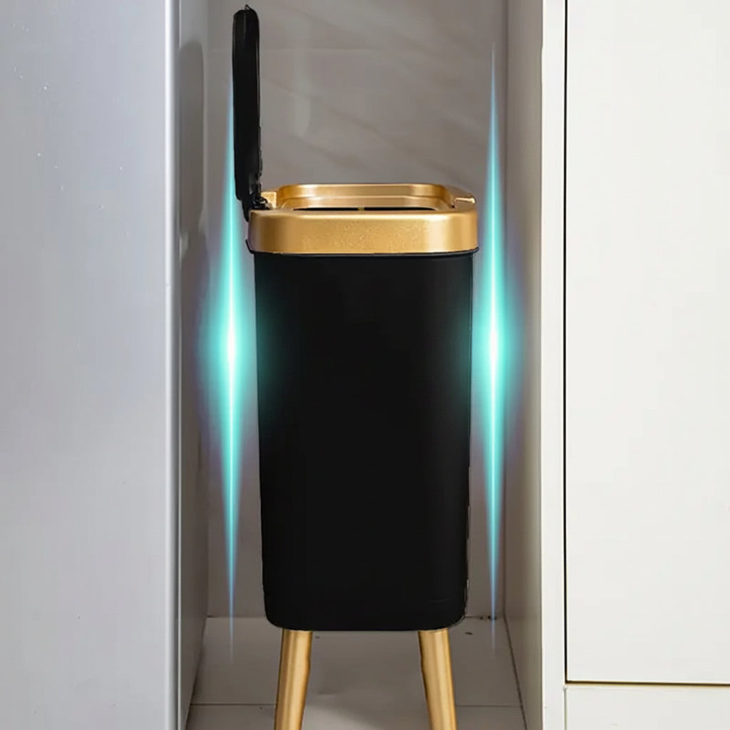 15L Slim Trash Can with Lid Odor Sealing Bathroom Kitchen Bin