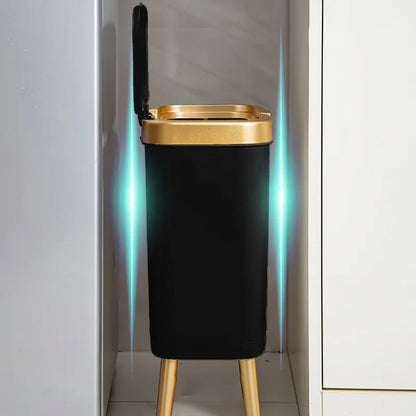 15L Slim Trash Can with Lid Odor Sealing Bathroom Kitchen Bin