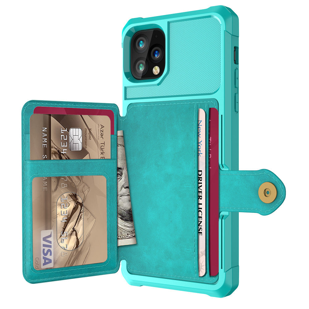Faux Leather Card Wallet iPhone Case – Business Slim Back Cover | iPhone X–13