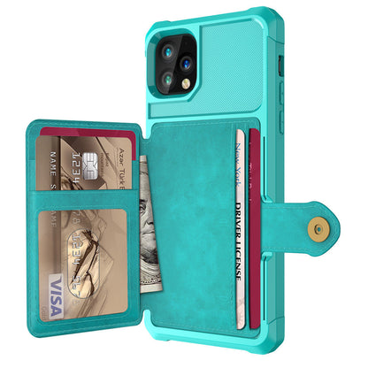 Faux Leather Card Wallet iPhone Case – Business Slim Back Cover | iPhone X–13