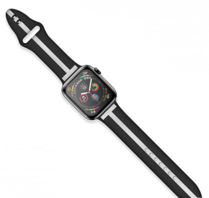BRACELET DE MONTRE EN SILICONE RAYÉ