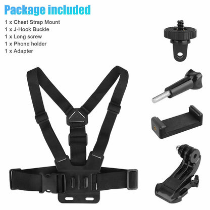 Chest Harness Body Strap Mount – Adjustable Phone & GoPro Holder