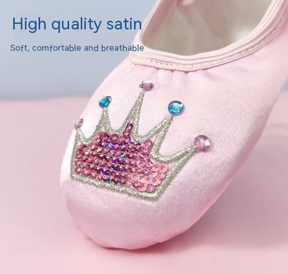 Chaussures de danse pour enfants, chaussures d'entraînement à semelle souple, pour filles