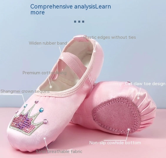 Chaussures de danse pour enfants, chaussures d'entraînement à semelle souple, pour filles