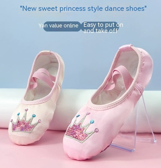 Chaussures de danse pour enfants, chaussures d'entraînement à semelle souple, pour filles