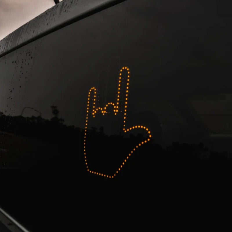Drôle nouvelle lumière de geste éclairée par LED, lumière de doigt de voiture avec télécommande, panneaux de colère de la route, lumière de geste de doigt du milieu, lampe à main