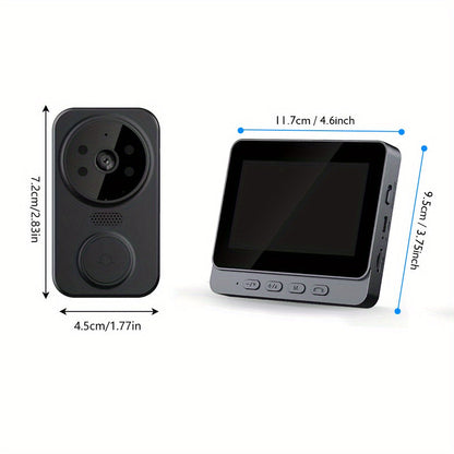 Wireless Video Doorbell – 4.3" Screen, HD Camera, Two-Way Audio & Night Vision
