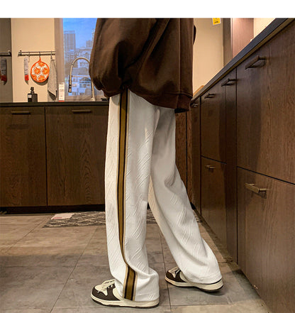 Striped Stitching Pants Same Style Thick Loose Track Sweatpants