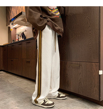Striped Stitching Pants Same Style Thick Loose Track Sweatpants