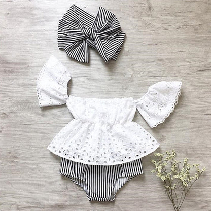 Striped triangle shorts turban