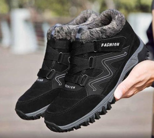 Zapatillas de Algodón Invierno Más Terciopelo Engrosamiento Exterior Zapatillas Deportivas de Talla Grande para Correr