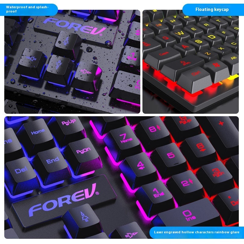 Clavier Filaire Lumineux Accessoires pour Ordinateur de Bureau et Portable