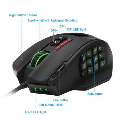 Souris de jeu rétroéclairée RGB