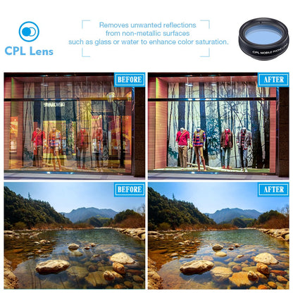 APEXEL Phone lens kit universal 10 in 1 Fisheye Wide Angle macro Lens CPL Filter Kaleidoscope+2X telescope Lens for smartphone