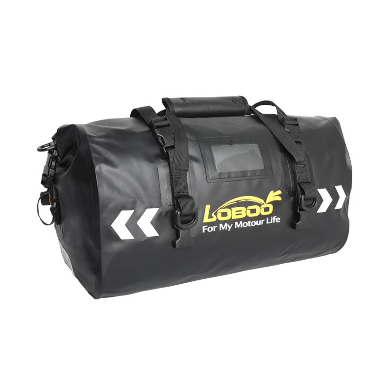LOBOO Waterproof Motorcycle PVC Tail Bag  Magnetic Closure & Reflective Strips