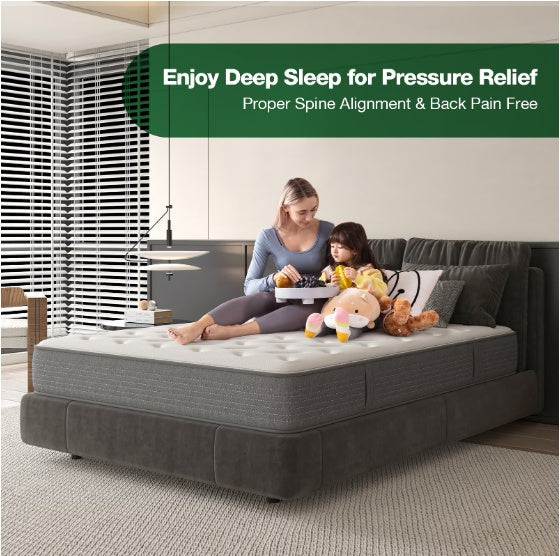 DIGLANT 10” Hybrid Mattress 🛏️ | Medium Firm Memory Foam + Pocket Springs for Deep, Cool, Pressure-Relieving Sleep
