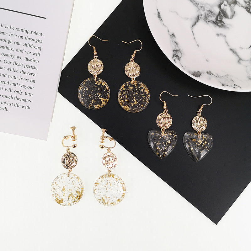 Boucles d'oreilles en acrylique Feuilles d'Or Tempérament