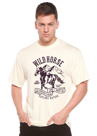 T-Shirt Graphique à Manches Courtes Wild Horse Spun Bamboo® en Viscose de Bambou/Coton Biologique pour Homme
