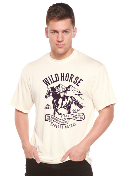 T-Shirt Graphique à Manches Courtes Wild Horse Spun Bamboo® en Viscose de Bambou/Coton Biologique pour Homme
