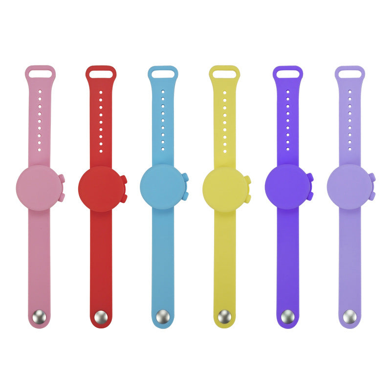 Pulsera desinfectante de silicona para exteriores con desinfectante de manos