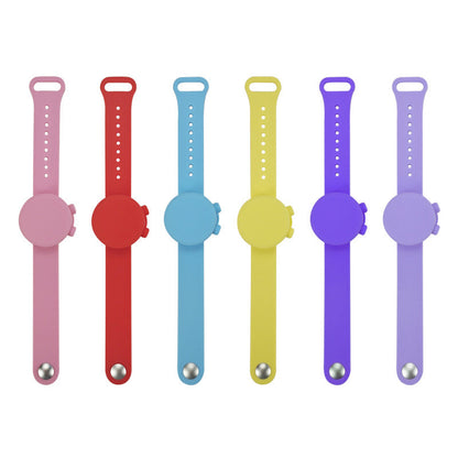 Pulsera desinfectante de silicona para exteriores con desinfectante de manos