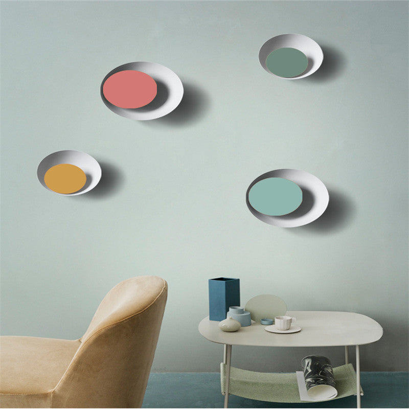 Lámpara de pared redonda de macaron colorido eclipse