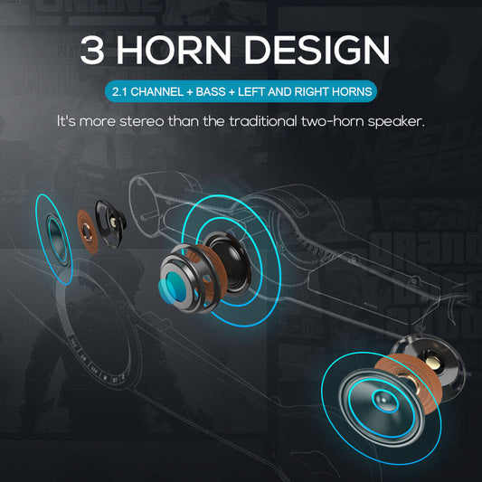 Mini-haut-parleur Bluetooth longue portée avec caisson de basses intégré pour ordinateur audio domestique