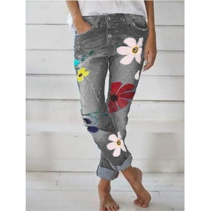 Pantalon en jean imprimé