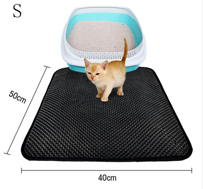 Tapis de litière double couche pour chats, tapis de litière pour animaux de compagnie, tapis de litière pour chats, accessoire de propreté pour maisons de chats