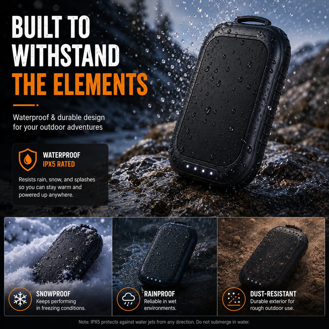 LITEGUEST 3-in-1 Heated Hand Warmer – Power Bank & LED Light
