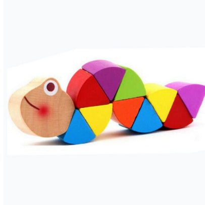 Jouets éducatifs en bois Montessori, chenilles colorées, exercices de dextérité pour enfants, blocs de construction pour le développement de la créativité