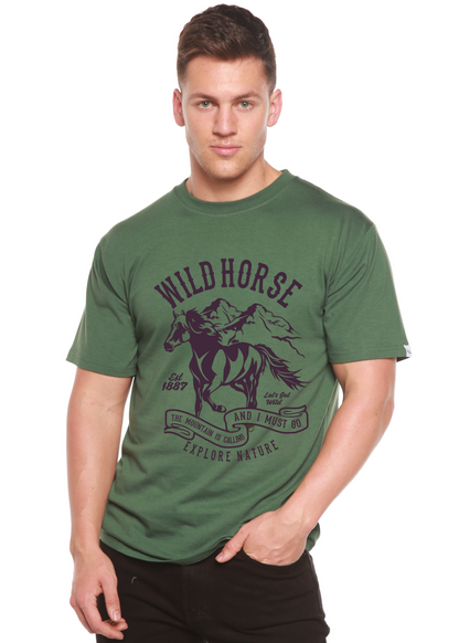T-Shirt Graphique à Manches Courtes Wild Horse Spun Bamboo® en Viscose de Bambou/Coton Biologique pour Homme