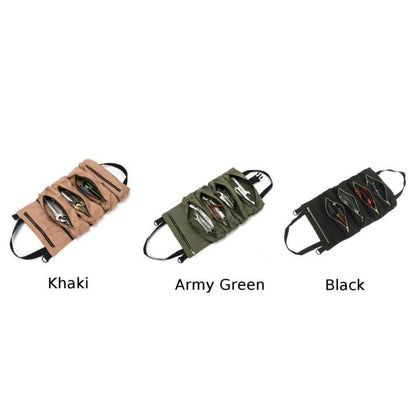 Multifunctional roll up hanging canvas storage bag