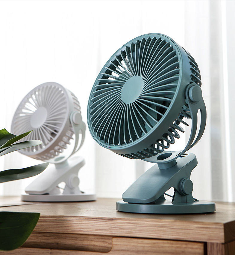 Mini ventilateur USB, grand vent, silencieux, pour bureau, anti-pincement, pour dortoir étudiant, lit, bureau, rechargeable, avec clip, mural