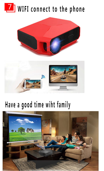 Mini vidéoprojecteur portable 1080P HD pour la maison, connexion vocale WiFi sans fil pour téléphone portable