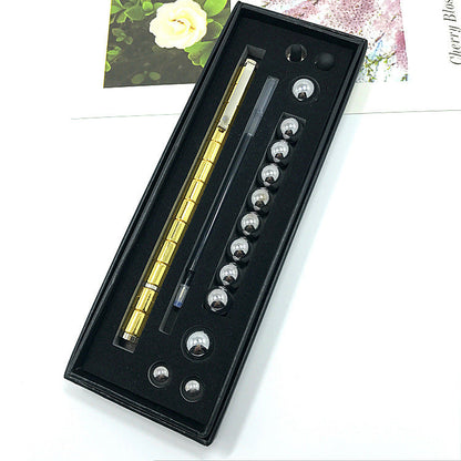 Boîte cadeau anti-stress Kits dorés noirs amusants Stylo polaire magnétique Fidget avec stylet bille