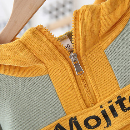 Traje de sudadera de algodón patchwork