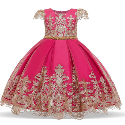 Bowknot children's skirt and net gauze dress