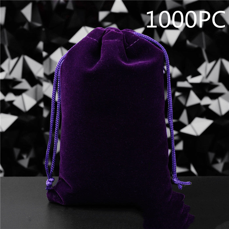 Pochette à Bijoux en Flanelle Unie avec Cordon de Serrage