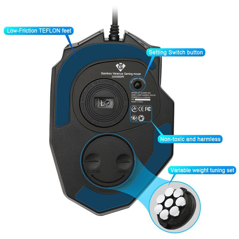 Souris de jeu rétroéclairée RGB