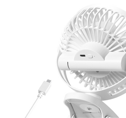 Mini ventilateur USB, grand vent, silencieux, pour bureau, anti-pincement, pour dortoir étudiant, lit, bureau, rechargeable, avec clip, mural