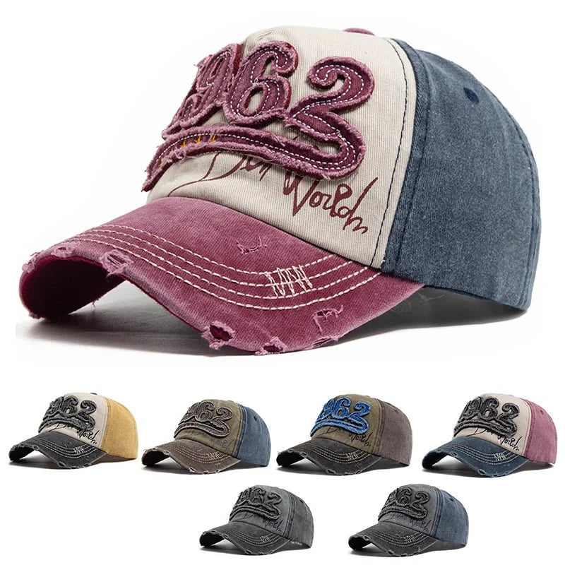 1962 Embroidery Vintage Washed Cotton Baseball Cap