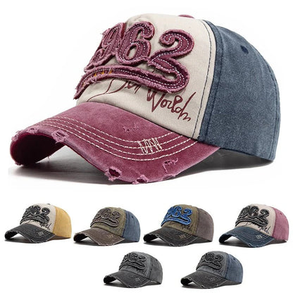 1962 Embroidery Vintage Washed Cotton Baseball Cap