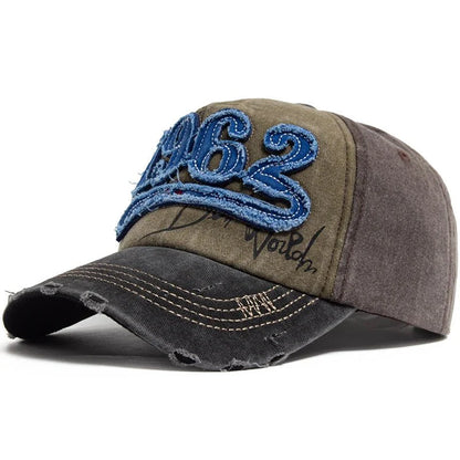 1962 Embroidery Vintage Washed Cotton Baseball Cap