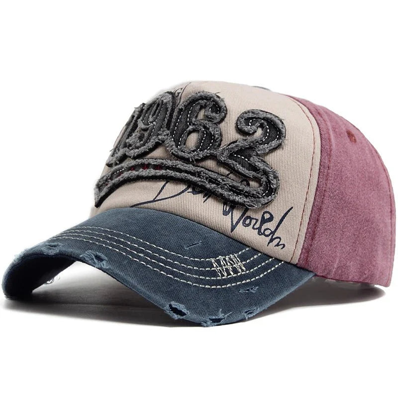 1962 Embroidery Vintage Washed Cotton Baseball Cap