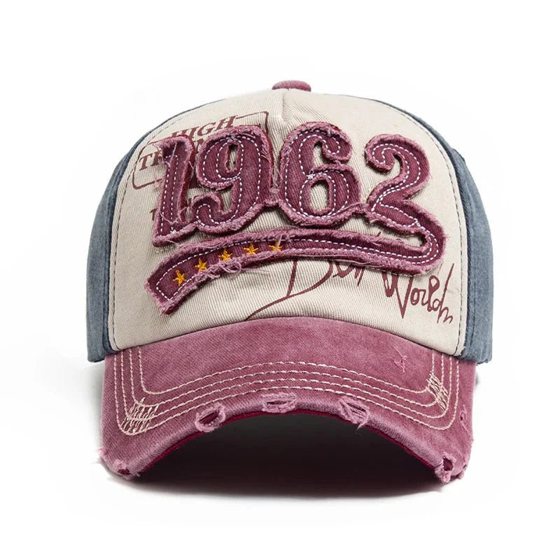 1962 Embroidery Vintage Washed Cotton Baseball Cap