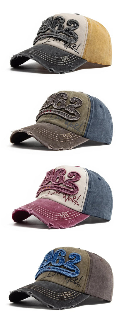 1962 Embroidery Vintage Washed Cotton Baseball Cap