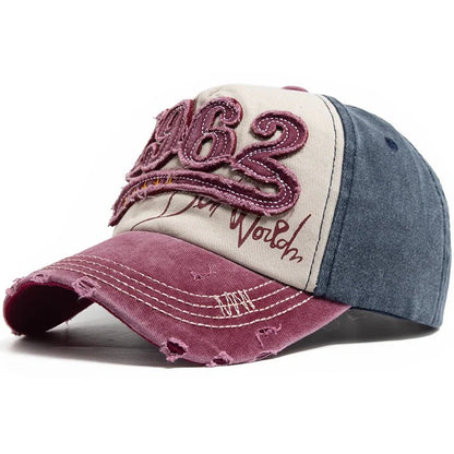 1962 Embroidery Vintage Washed Cotton Baseball Cap